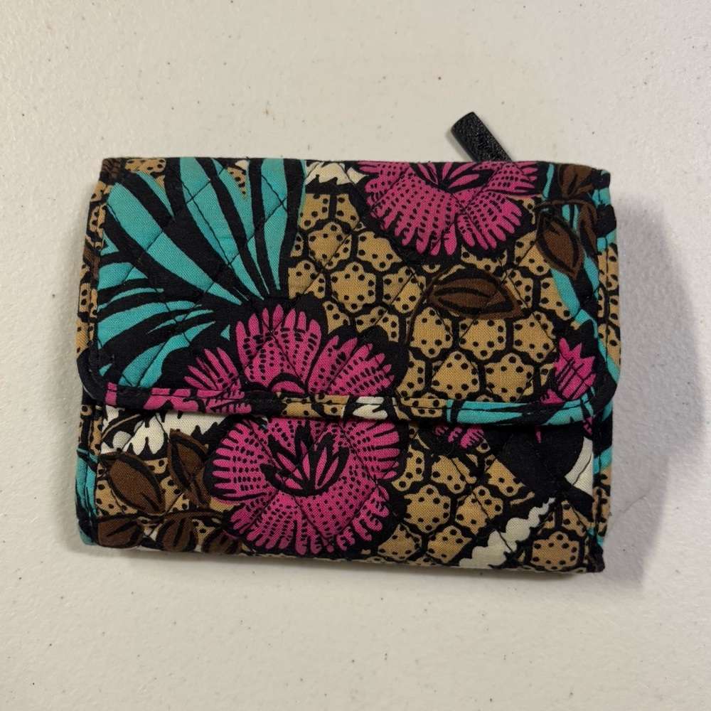Vera Bradley Floral Wallet - Pink, Teal, Brown